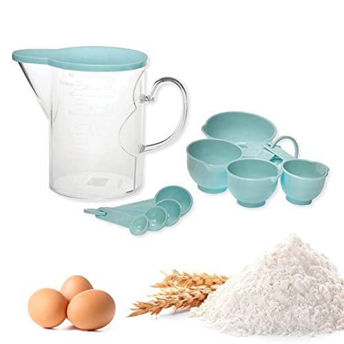 Measuring Cups and Measuring Spoons Set of 10 Pieces (Blue)