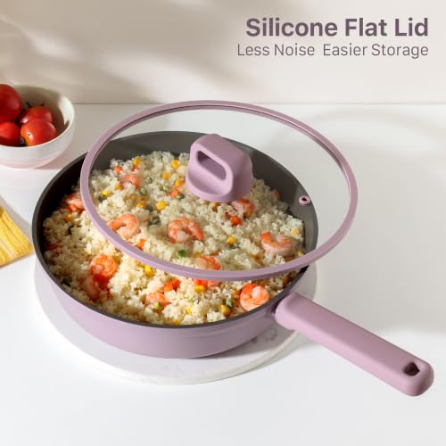 20Pcs Nonstick Pots and Pans Set (Lavender Purple / L)