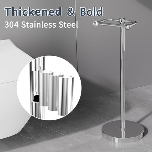 Toilet Paper Holder Stand (Polished Chrome / Free Standing)