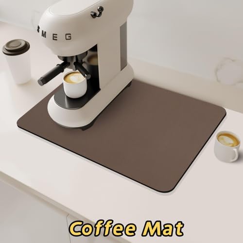 Dish Drying Mat + Faucet Mat for Kitchen Sink (Brown / 19" x 12" + 24" x 5.5")