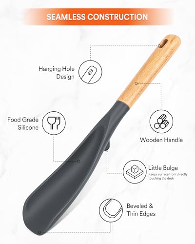 Cooking Spoon and Rice Scooper for Nonstick Cookware (Gray)