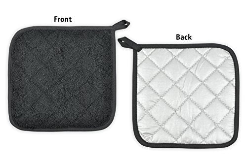 Basic Terry Collection Quilted 100% Cotton (Potholder (3 Piece) / Black)