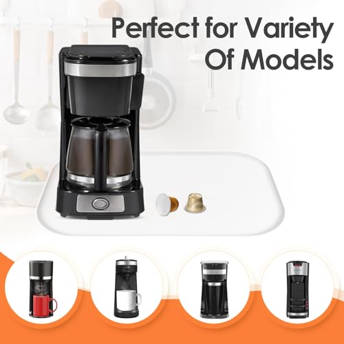 Silicone Coffee Maker Mat with Lip for Countertops 17.4''x10.6''Translucent (Translucent / 17.4'' x 10.6'')