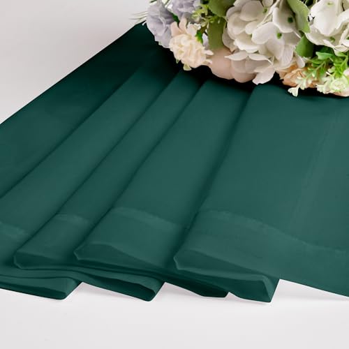 Green Sheer Curtains 84 Inches Long for 2 Panels Set for Christmas (Hunter Green / 42"W x 84"L (Pack of 2))
