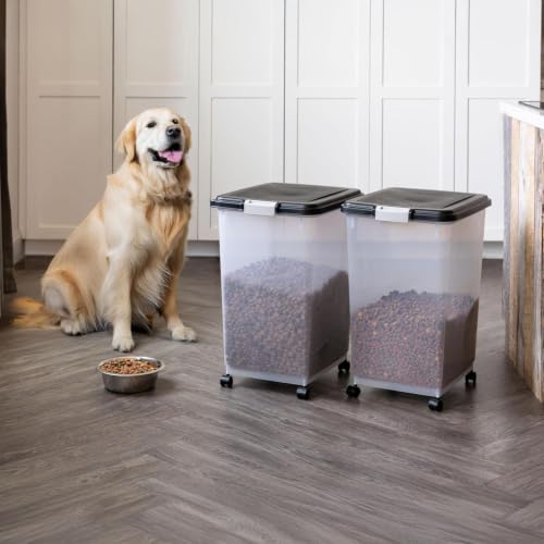 Dog Food Storage Container (54 lbs - 2 Pack / Black)