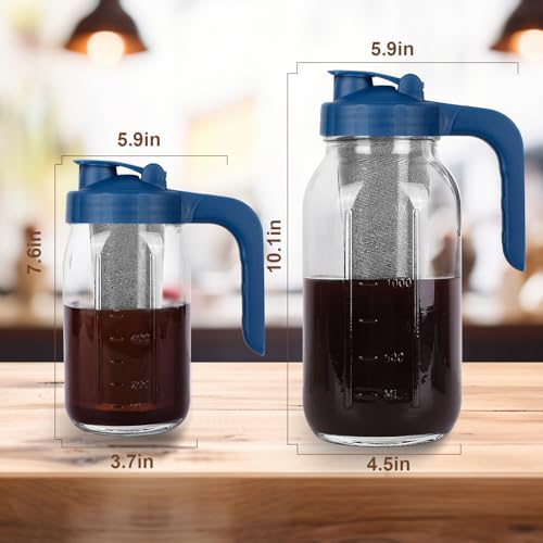 Cold Brew Coffee Maker Pitcher (64 Ounces / Blue)