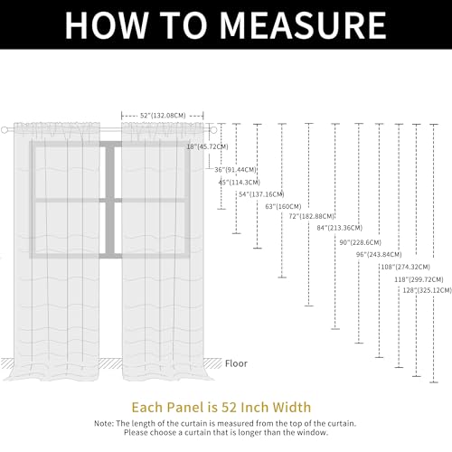 Basic Rod Pocket Sheer Voile Window Curtain Panels Ancient Grey 1 Pair 2 Panels 52 Width 54 Inch Long for Kitchen Bedroom Children Living Room Yard（Ancient Grey (Ancient Grey / 52"W x 54"L (Pack of 2))
