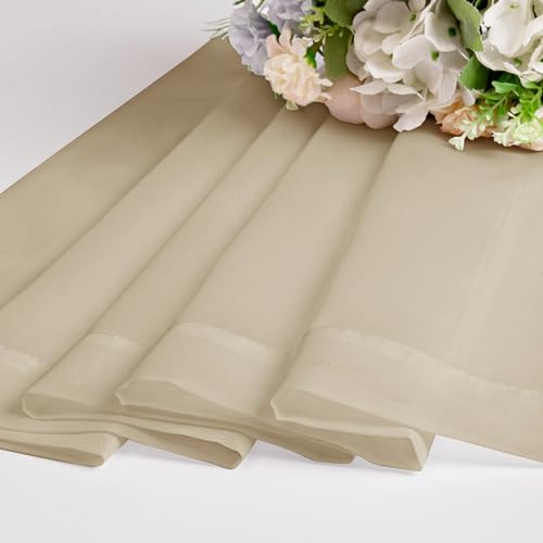 Taupe Sheer Curtains 78 inches Long for Bedroom Living Room 2 Panels Set (Taupe / 42"W x 78"L (Pack of 2))