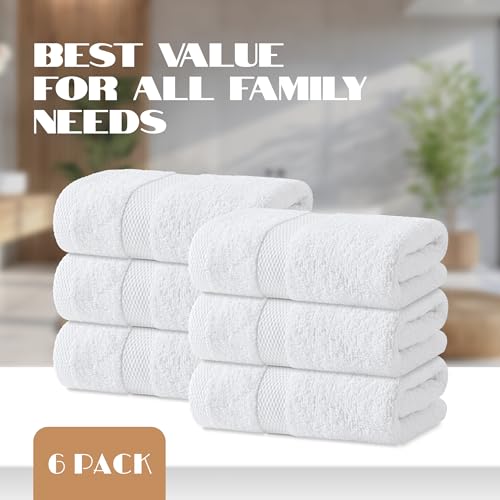 Wealuxe White Hand Towels 16x27 Inch (White / Hand Towels 6-Pack)