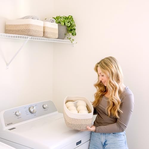 13.5”x8.5”x5.5” Storage Baskets for Shelves 3 Pack (3-Tone Brown / 13.5" x 8.5" x 5.5")