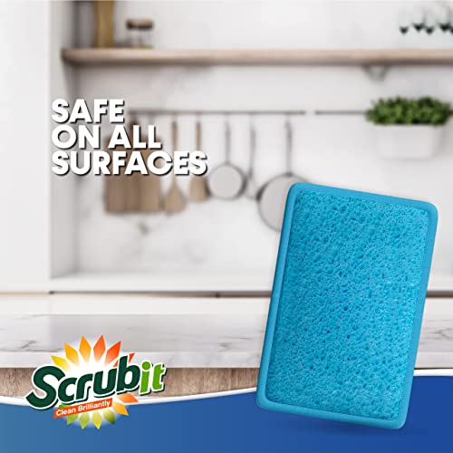 Scrub and Wipe Cleaning Sponges [10 Pack] (Blue)
