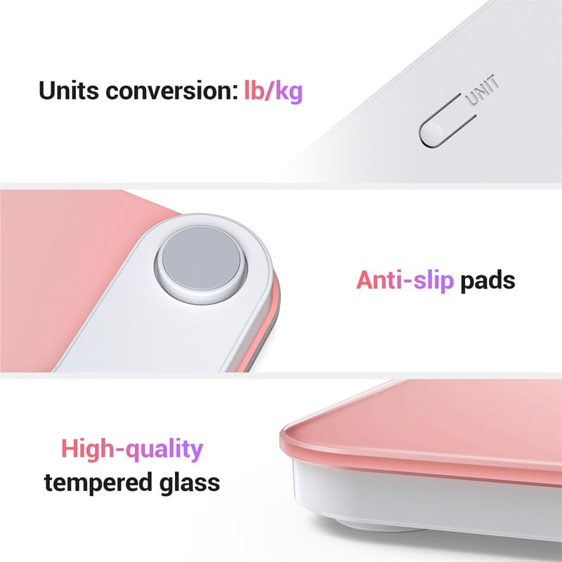 Bathroom Scale for Body Weight (Pink / 10.2*10.2in)