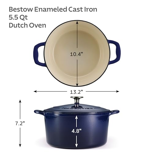 Bestow Enameled Cast Iron 5.5 (Dutch Oven (5.5-qt) / Blue)