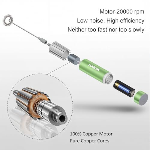 Electric Milk Frother Handheld (Grass Green)