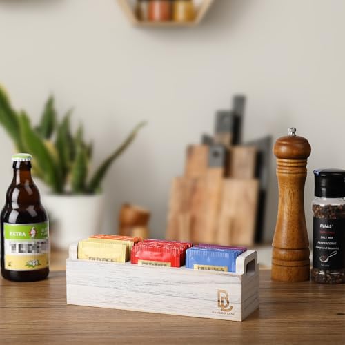Wooden Tea Bag Organizer (White)