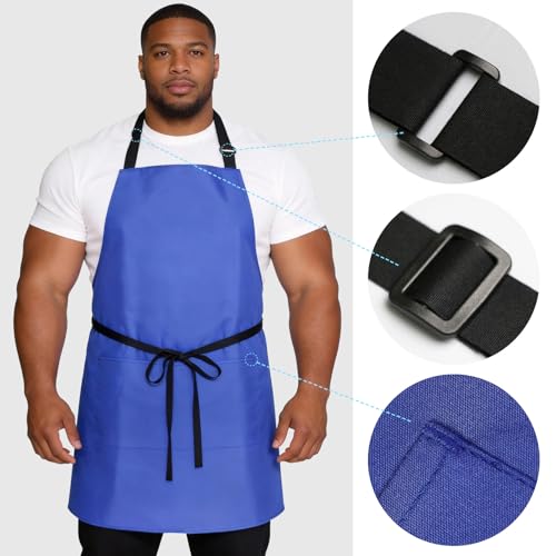 2 Pack Kitchen Aprons (Royal Blue & Brown)
