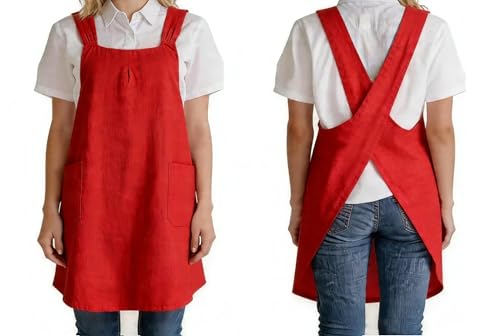 Soft Cotton Linen Cross Back Pull (Red+green)