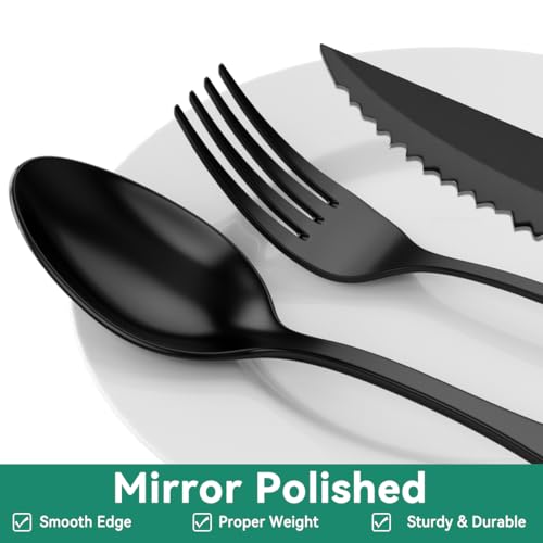 49PCS Silverware Set with Organizer (Black)