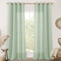 Semi Sheer Linen Curtains for Living Room 84 inch Length 2 Panels (52"W x 84"L (Pack of 2) / Fresh Green)