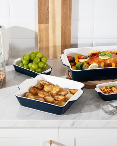 Sweejar Ceramic Bakeware Set of 4 (Navy / Baking dish)