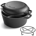 Cast Iron Dutch Oven with Skillet Lid (5QT)