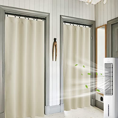 Extra Wide Curtains for Bedroom Living Dining Room 72 inches Long (Beige / 62"W x 72"L (Pack of 2))