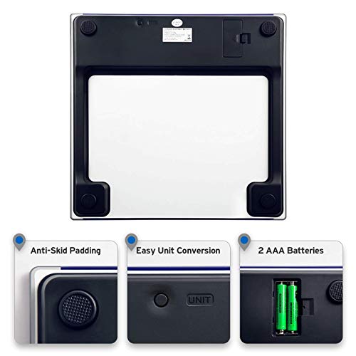 Digital Electric Bathroom Scale for Body Weight (Blue / 11.8 x 11.8 inches)