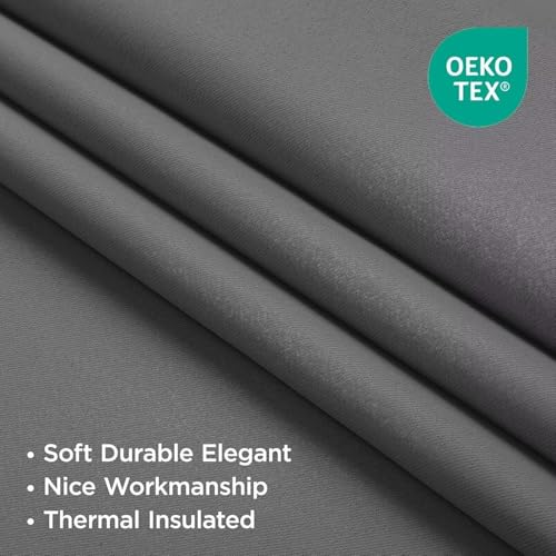 Blackout Curtains 63 Inch Length 2 Panels Set (Light Grey / 52"W x 63"L (Pack of 2))