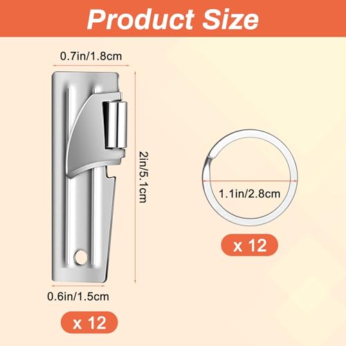 12 PCS P 51 Military Style Can Openers with Key Rings (Style 5 (P51))