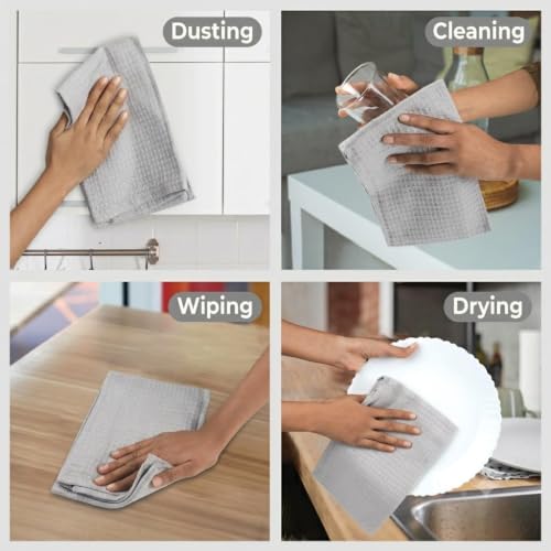 Kitchen Towels Cotton Dish Towels 20”x30” (18" x 28" (Set of 6) / 063 Smoke)