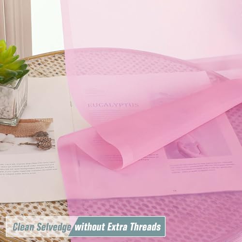 Light Pink Sheer Curtains for Window 72 inches Long 2 Panels Set (42"W x 72"L (Pack of 2) / Light Pink)