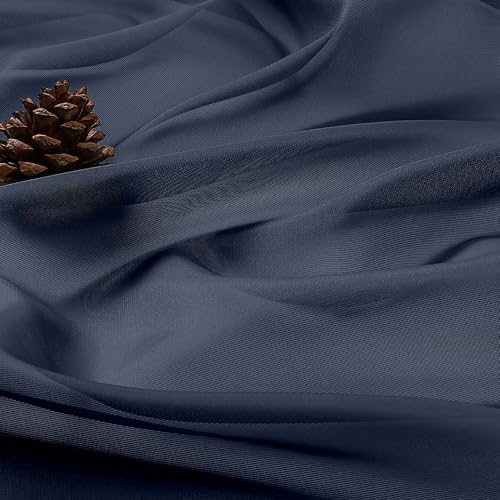 Navy Blue Sheer Curtains 108 Inch 2 Panels for Living Room 59" Wide (Navy Blue / 59"W x 108"L (Pack of 2))