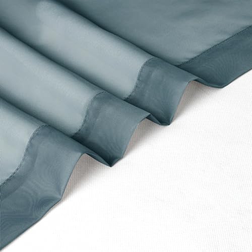 Stone Blue Sheer Curtains 78 Inches Long 2 Panels Set for Living Room (Stone Blue / 42"W x 78"L (Pack of 2))