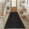 Runners for Hallways 3x8 ft Washable Kitchen Runner Non Slip Rubber Backed Hall Runners Cotton Entryway Runner Rugs Floor Carpet for Indoor Backdoor Bedroom Kitchen (Black/Dark Grey / 3' x 8' (Runner))
