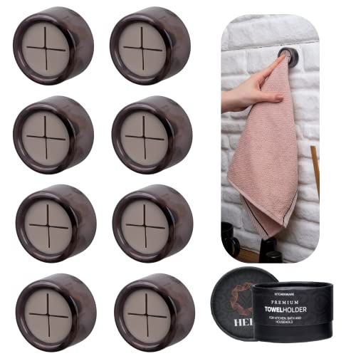 Eco Friendly 8 Pack Ultimate Kitchen Towel Hooks (8 Pack / Smoky Midnight)