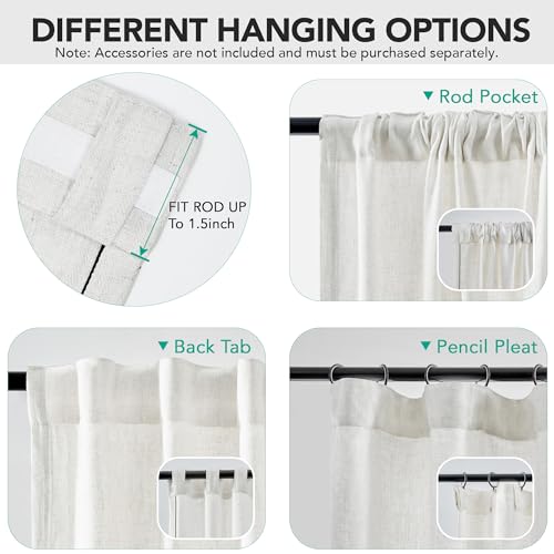 Sheer Curtains (Cream White/Sheer / 50"W x 84"L (Pack of 2))