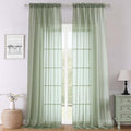 Sage Green Sheer Curtains 108 Inches Long 2 Panels (Sage Green / 59"W x 108"L (Pack of 2))