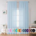 Sky Blue Sheer Curtains 90 Inches Long for Bedroom Living Room 2 Panels Set (Sky Blue / 42"W x 90"L (Pack of 2))