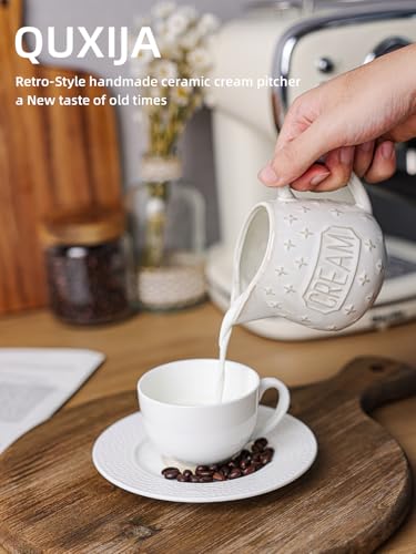 Ceramic Creamer Pitcher (Vintage White)