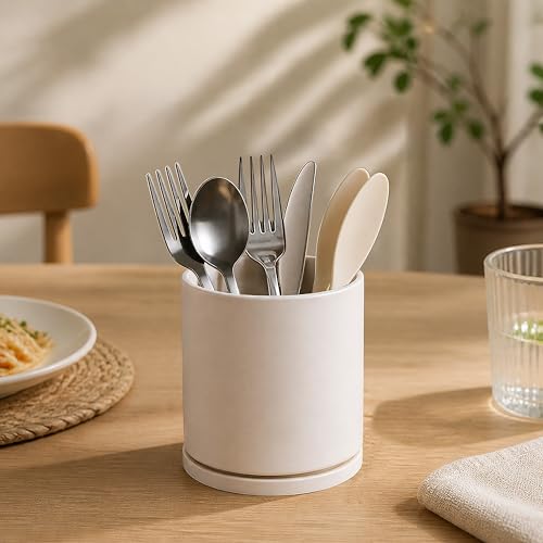 2 Pack 360° Rotating Utensil Holders (Oatmeal / 5")