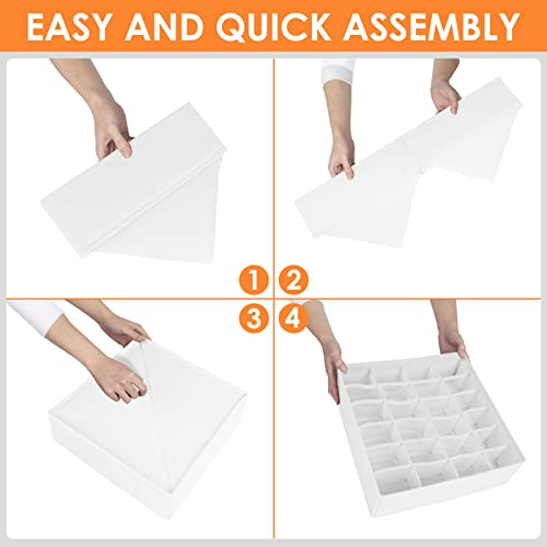 12 Pack Drawer Organizers for Clothing (12 Pack / White)