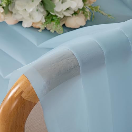 Light Blue Sheer Curtains 72 Inch Length 2 Panels (Sky Blue / 42"W x 72"L (Pack of 2))