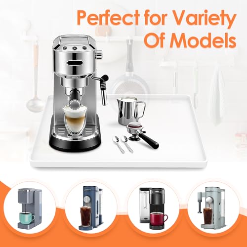 Silicone Coffee Maker Mat with Lip for Countertops 15.7''x11.8''Translucent (Translucent / 15.7'' x 11.8'')