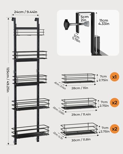 Over the Door Pantry Organizer 5 (Black-5)