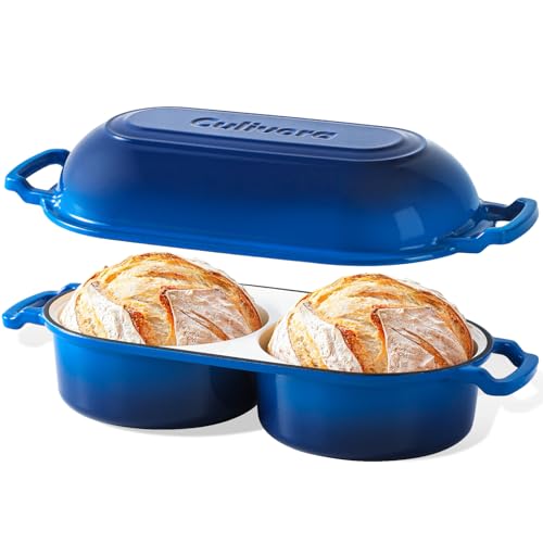 Cast Iron Bread Pan with Lid (Blue)