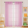 Light Pink Sheer Curtains for Window 72 inches Long 2 Panels Set (42"W x 72"L (Pack of 2) / Light Pink)