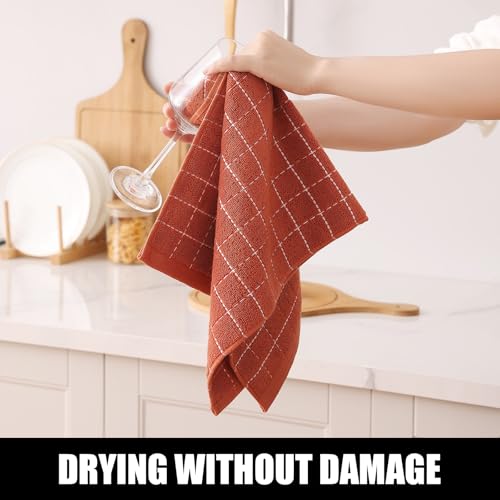 100% Cotton Terry Kitchen Dish Cloths (Rust / 13 X 28 - 8 Pack)