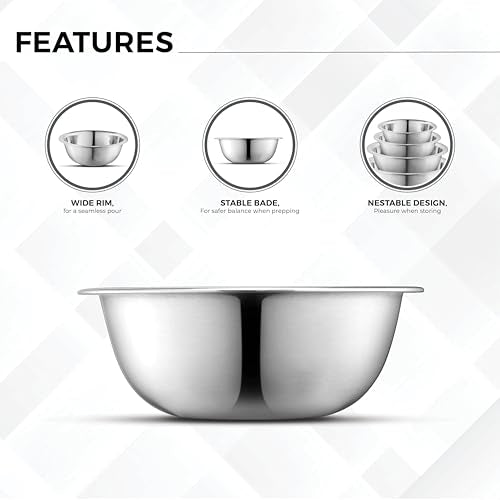 Premium Stainless Steel Mixing Bowls