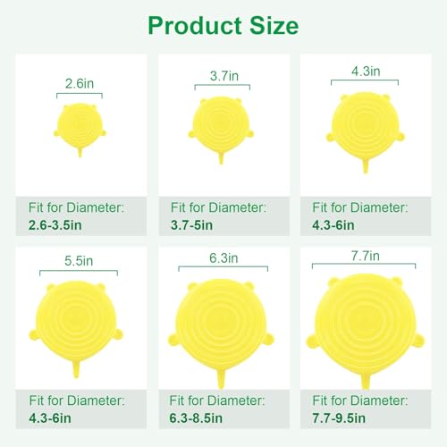 Silicone Stretch Lids (Yellow)