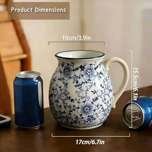 Farmhouse Ceramic Utensil Holder (Blue white)